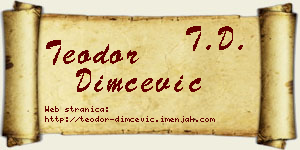 Teodor Dimčević vizit kartica
